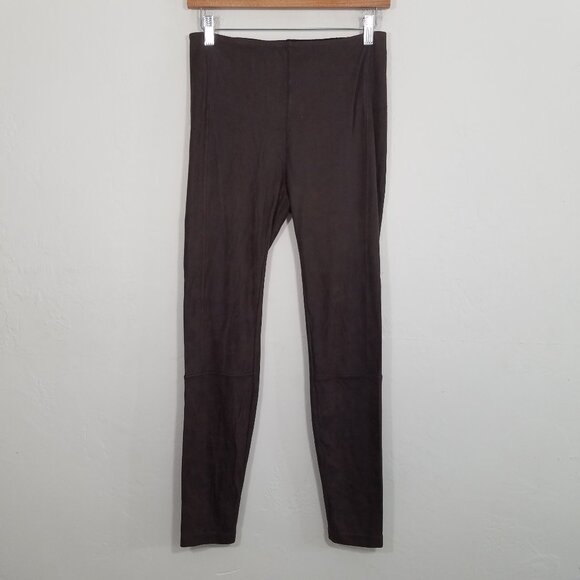Lysse Faux Suede Brown Leggings Size S - Picture 1 of 6